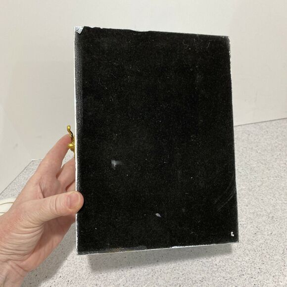 Vintage jewelry trinket keepsake box modified wood painted blue & white crafted - Picture 5 of 10